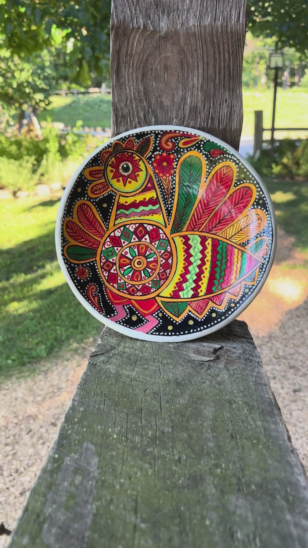 Hand-Painted Decorative Plate – Rooster Motif