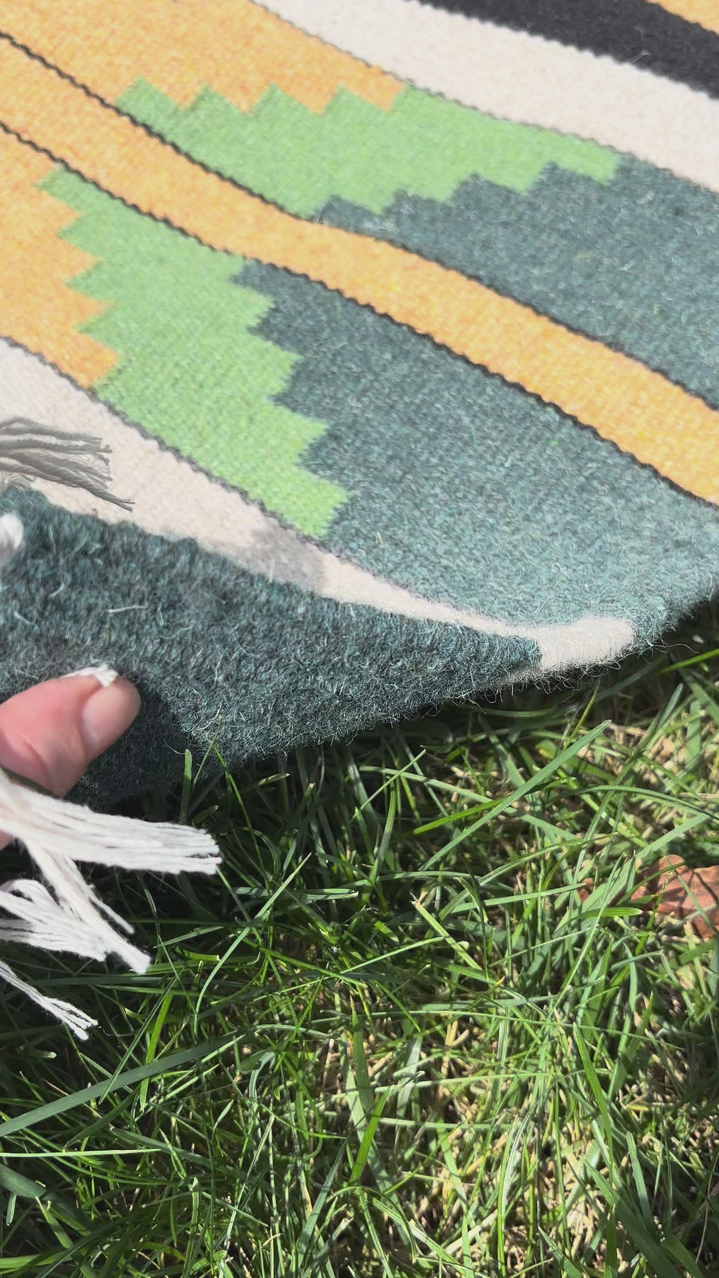 Sage & Terracotta Wool Handmade Kilim Rug